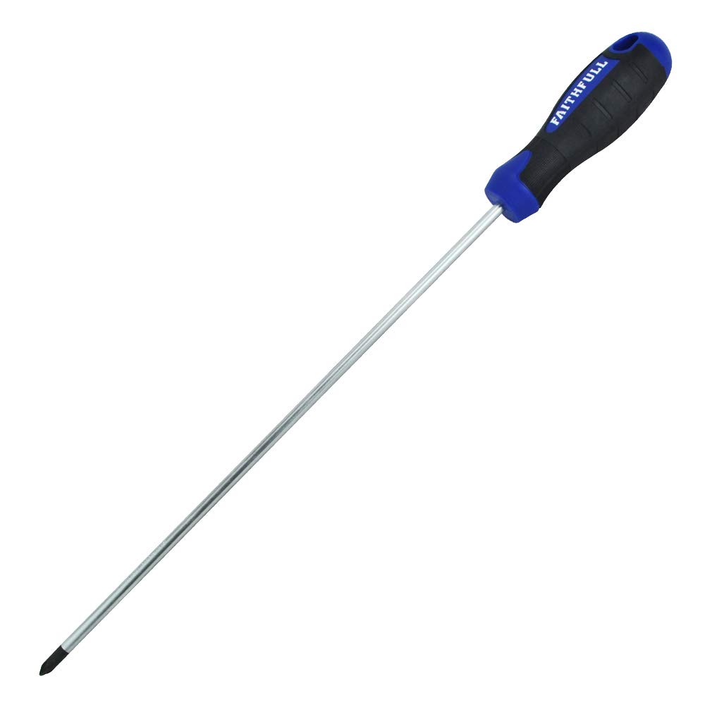Faithfull FAISDPZ2L Soft-Grip Long Reach Screwdriver Pozidriv PZ2 x 250mm