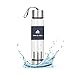 Luxtea 16oz Insulated Glass Water Bottle with Filter Removable Infuser - Portable Leak-proof Sport Travel Mug for Hot or Cold (Denim Blue)