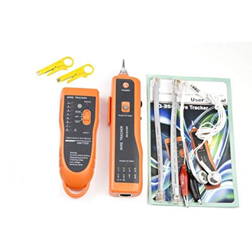 Network Toner RJ11 RJ45 Network Cable Tester Lan Tracker Wire Finder Cat5 Cat6 with 2 Network Wire Stripper Toolkit Orange