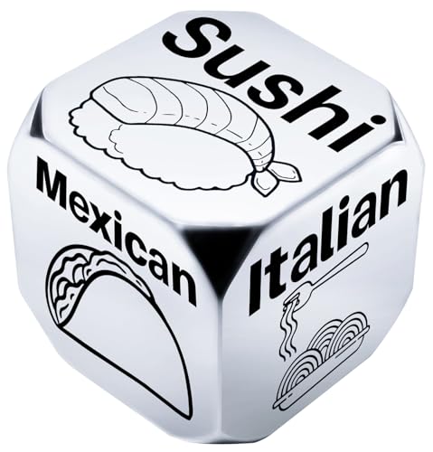 Allpeak Stocking Stuffers for Men Women Adults Teens Him Her, Fun Girlfriend Boyfriend Wife Husband Coworker Christmas White Elephant Gifts, Couple Anniversary Date Night - Role Playing Dice - Silver