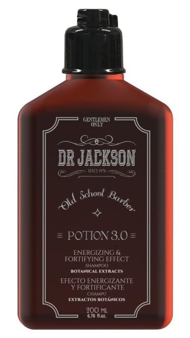 DR. JACKSON Men's Shampoo 200 ml Daily Use 3 in 1 Anti-Dandruff Shampoo, Oily Hair Shampoo and Beard Shampoo Man with Hair Conditioner Effect. Shampoo without Sulfates or Parabens Revitalizing.