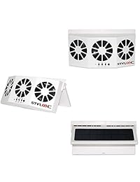 El más nuevo ventilador de automóvil con energía solar, ventilador de escape de automóvil con energía solar, radiador de automóvil, elimina el olor peculiar dentro del automóvil y puede usarse para tipos generales de automóviles (blanco)