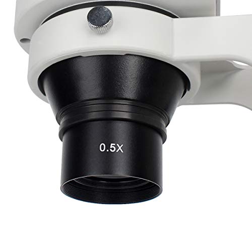 MOUTEC 0.5X Barlow Lens(Auxiliary Lens) for Stereo Microscopes(1-7/8" 48mm) - Perfect Microscope Accessory Assisted Electronic Repairing Identification Soldering and More