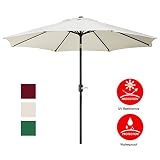 UHINOOS 9 ft Patio Umbrella,Outdoor Umbrella with Crank and 8 Ribs, Polyester Aluminum Alloy Pole Tilt Button Outside Table Umbrella.Fade Resistant Water Proof Patio Table Umbrella(Ivory)