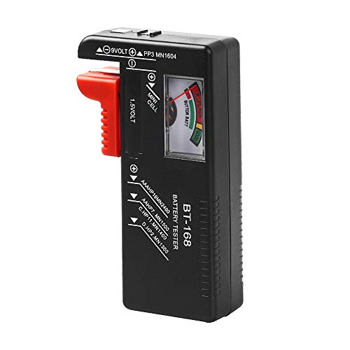 Batterietester, VTECHOLOGY Modell BT-168 Batterieprüfer für AAA, C, D, 9 V, 1,5 V Knopfzellenbatterien (benötigt keine Batterie für den Betrieb)