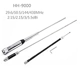 Quad Band Mobile Radio Dual Band Antenna HH-9000 10m/6m/2m/70cm for Luiton, Baofeng,BTECH Anytone Kenwood TYT TH-9800 QYT KT-980 Plus Juentai Leixen TALKCOOP Mobile Radios