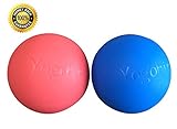 Premium Lacrosse Massage Balls Set By YogoFit - Great For Myofascial Release, Trigger Point Therapy, Muscle Knots, and Yoga Therapy Hard & Firm Rubber - Bundle of 2