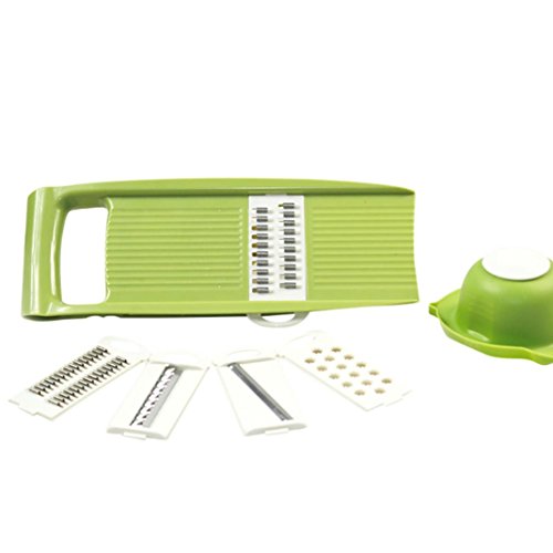Nacome Veggie Chopper,Kitchen Vegetable Slicer Vegetable Grater Vegetable Cutter Julienne Slicer Potato Slicer Food Slicer Cheese Chopper Veggie Cutter (Green) - Thumbnail 4