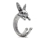Bunny Rabbit Ring in Silver Tone Alloy, Adjustable Fit