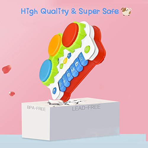 Infant Baby Toys 6 To 12 Months, Musical Keyboard Piano Learning Educational Toys for 1-3 Year Old Baby Toddlers Christmas Xmas Gifts for Boys Girls Age 1-3 Stocking Stuffers for Baby Colorful DMGQ1 - Thumbnail 4
