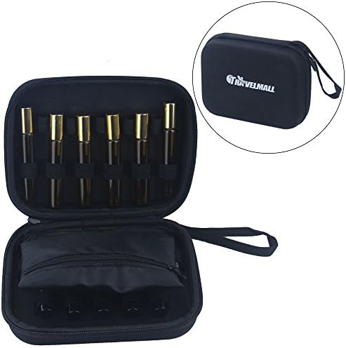 Samtour 10 Bottle Essential Oil Carrying Cases Roller Bottles Travel Bag Organizer with Carrying Handle Black Hold 10ml, 5ml &amp; 2ml Rollers