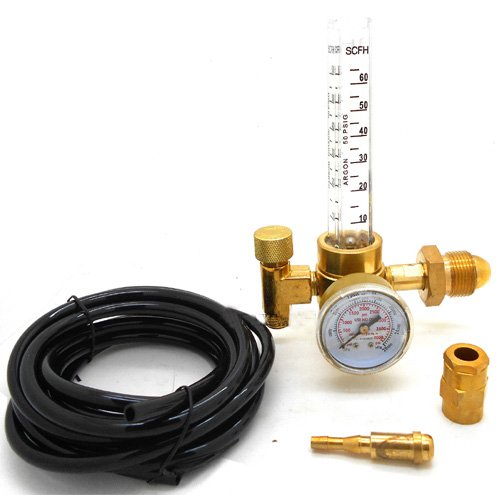 Simply Silver - Argon CO2 Mig Tig Flow Meter Regulator w/ Hose 4 Gas Welding Weld Machine