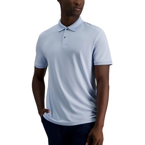 Haggar Mens Short Sleeve Pique Polo Sky Blue