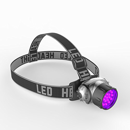 UV LED Black Light Headlamp for Night Fishing, Explorers and Rock