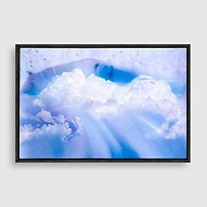 Framed Watercolor Cloud Home Artwork for Living Room Bedroom