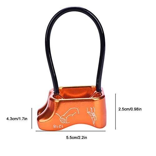 Professional Rock Climbing Rappel ATC Belay, Rappelling Protection Descender Device, Fall Arrest Protection Movable Self-locking Rope Grip for Outdoor Climbing and Rescue, Strong Safe Durable(Orange)