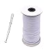 KLOUD City 70-Yards Length 1/4'' Width Braided Elastic Cord, Elastic Band, Elastic Rope, Bungee Plus Easy Pull Bodkin Threader Tweezer with Teeth