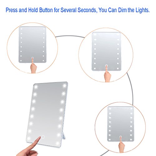 Sumnacon LED Lighted Vanity Mirror Battery Operated Cordless Cosmetic