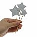 Shxstore Silver Stars Cake Cupcake Topper Picks For Wedding, Birthday, Baby Shower Party Decorations Supplies, 30 Counts