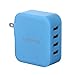 USB Charger- Lumsing 21W 4.2A 4-Port USB Wall Charger with Smart Technology Travel Charger for iPhone SE / 6s / 6 / 6 Plus, iPad Air 2, Galaxy S7 / S7 Edge / S6 / S6 Edge / Edge+, Note 5, LG G5 (Blue)