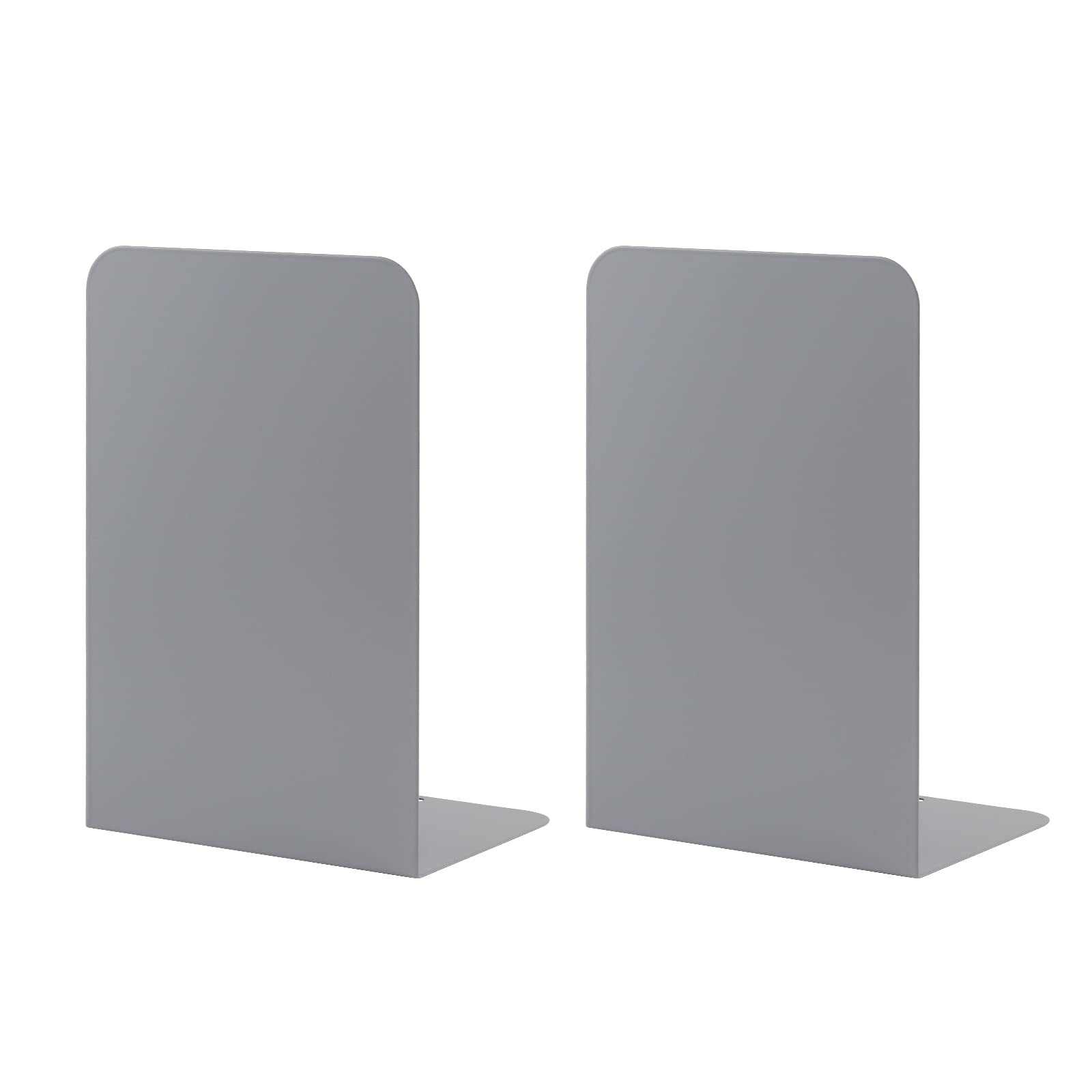 Book Ends for Shelves, MSDADA Heavy Duty Bookends for Office, School&Home, Metal Bookends for Heavy Books, Anti Slip Book Holder Bookend Supports Book Stoppers for Bookworms Gift(Grey)