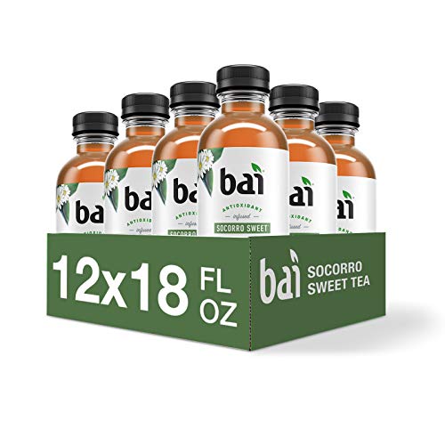 BAI ICED TEA, SOCORRO SWEET, ANTIOXIDANT INFUSED SUPERTEA, CRAFTED WITH REAL TEA (BLACK TEA, WHITE TEA), 18 FLUID OUNCE BOTTLES, 12 COUNT (PACK OF 1)