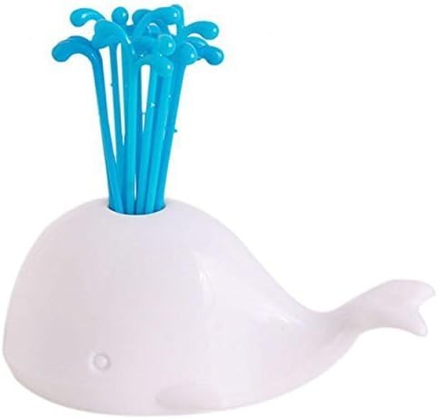 PDHU Cute Whale Rack Fruit Forks Set Fork Storage Rack Fork Bracket