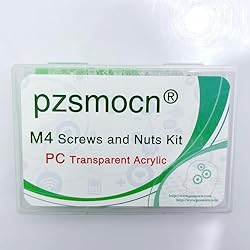 Pzsmocn 200 Pieces/100 Sets M4*6 mm PC Transparent