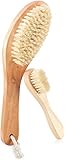 JUVITUS Natural Bristles Dry Body Brush + Extreme Exfoliating Face Brush Set