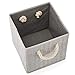 EZOWare Set of 4 Foldable Fabric Storage Bin with Cotton Rope Handle, Collapsible Resistant Basket Box Organizer for Nursery, Closet, and More – (10.5x11x10.5 inch) (Gray/Gray)