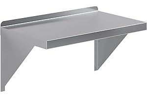 AmGood 14" x 24" Stainless Steel Wall Shelf | Appliance & Equipment Metal Shelving | Kitchen, Restaurant, Garage, Laundry, Utility Room | Heavy Duty | Squared Edge | NSF Certified