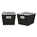 Household Essentials 91-1 Medium Tapered Decorative Storage Bins | 2 Pack Set Cubby Baskets | Black Chevron