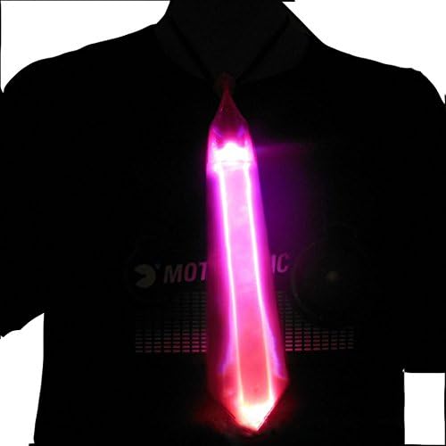 galaxyhkt Nightclub flash light up dj dance led party club Nightlife cosplay neck tie (pink)