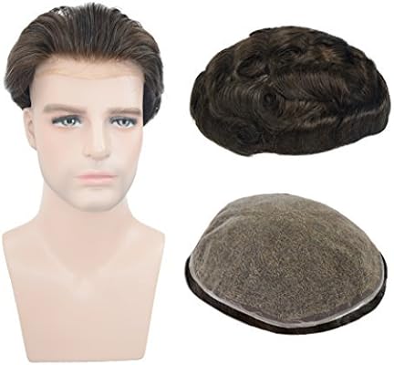 Full Soft French Lace Human Hair Pieces Toupee For Men Veer