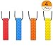 Upgraded Tougher Chew Sensory Chew Necklace for Boys & Girls with Autism, ADHD, SPD, Oral Motor, (4 Pack) Made from Food Grade Silicone Safety for Kids Chew-Blue,Red,Yellow,Orange