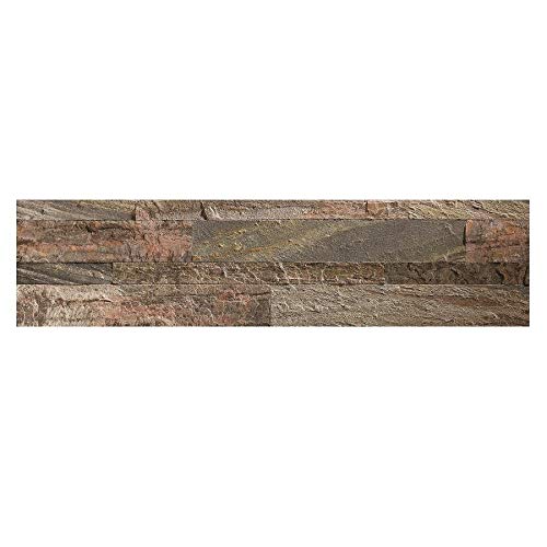 Aspect A9780 Weathered Quartz, 4 pcs 5.9" x 23.6" Peel and Stick Stone Backsplash Tile
