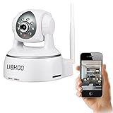 IP Camera, Uokoo 720P WiFi Security Camera Internet Surveillance Camera Built-in Microphone, Pan/Tilt with 2-Way Audio,Baby Video Monitor Nanny Cam, Night Vision Wireless IP Webcam (White-720P)