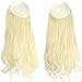 Blonde Halo Hair Extension Secret Invisiable Flip Hidden Wire Crown Natural Curly Long Synthetic Hairpiece For Women Japan Heat Temperature Fiber SARLA 18″ 4.4oz M01&613thumb 2