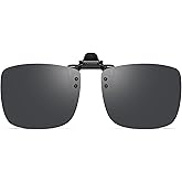 Polarized Clip-on Flip Up Metal Clip Rimless Sunglasses for Prescription Glasses