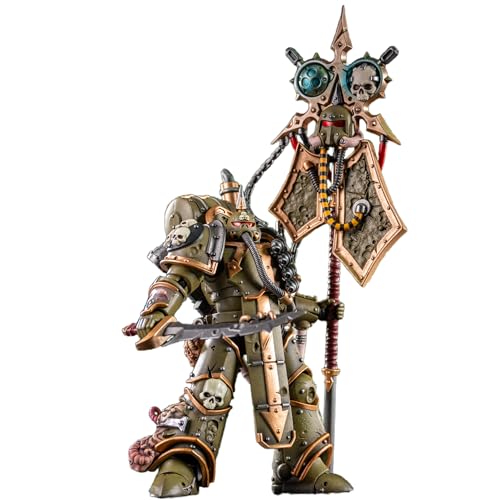 Death Guard Plague Marine Icon Bearer With Boltgun and Plague Knife