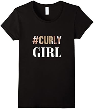 Women's Cute curly kinky fuzzy wavy funny t-shirt for Curly Girl Small Black