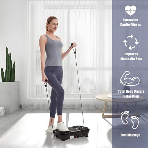 ALISMAEEL Vibration Plate Fitness Platform Exercise Machine Vibrating Lymphatic Drainage Shaking Full Body Shaker Workout Vibrate Stand Shake Board Sport Gym for Weight Loss Fat Burner for Women Men