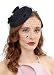 Vintage Fascinators 20s 50s Hat Pillbox Hat Cocktail Party Hat with Veil Hair Clip (C-Black)