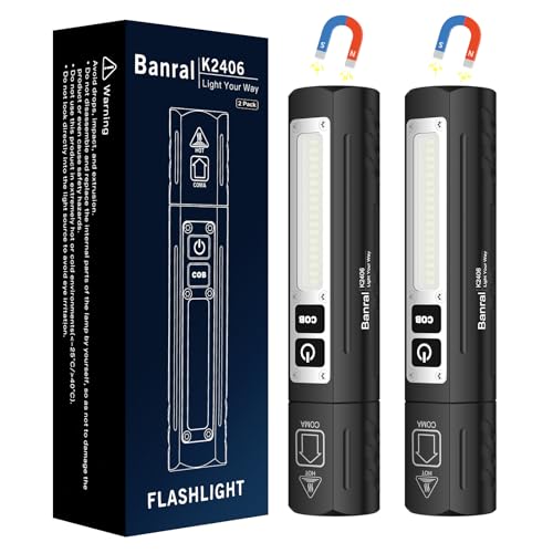 Rechargeable Magnetic Small Powerful Flashlights, Bright Pocket Flashlight