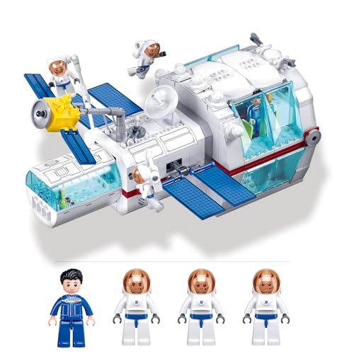 City Space Station Building Set, Space Rocket Science Lab Building Kit with