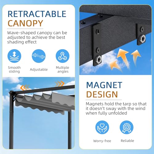 AOGO 10x12 Retractable Pergola Review: Aluminum Patio Gazebo with Wave Shade Canopy image 7