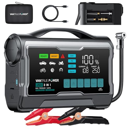 VANTRUE POWER JS3 Real 3250A Jump Starter with Air Compressor 160PSI