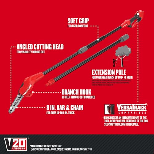 CRAFTSMAN Pole Saw, Pole Saws for Tree Trimming, Cordless V20 Tool-Only Tree photo 10