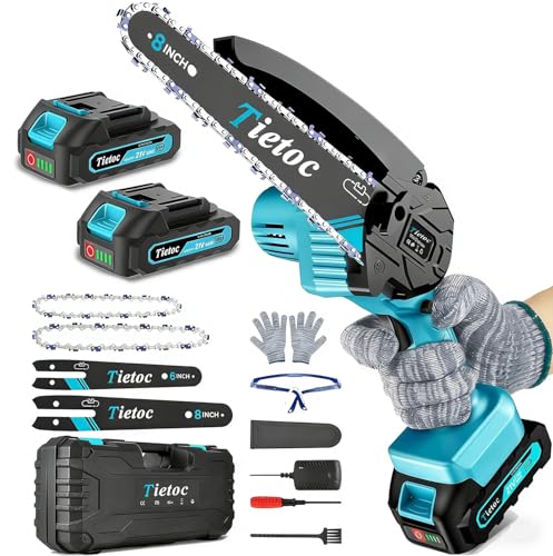 Mini Chainsaw Cordless, 8 Inch & 6 Inch Portable Electric Chainsaw,Battery Powered