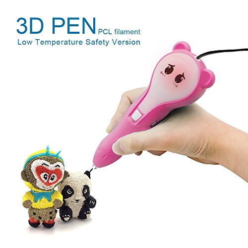 [- 3D Pen, PCL Material, Kids Gift 3D Printing Pen, Stereoscopic Drawing Low Temperature Printer Pe